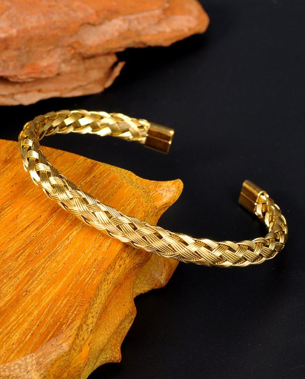 Mens 18kt Gold Plated Rope Wire Bracelet Premium Men S Bracelets   18K Gold Mens Twist Bracelet Jewelry 600x746 